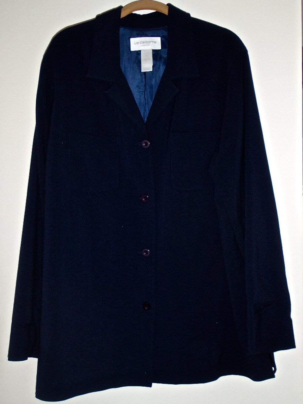 LIZ CLAIBORNE WOMEN'S NAVY LINED BLAZER JACKET SIZE XL